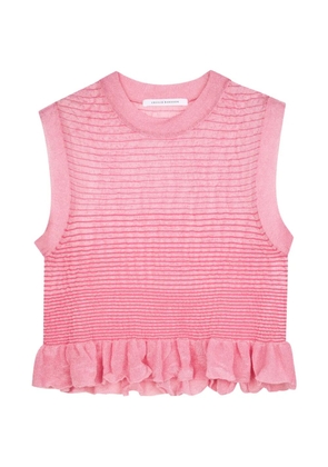 Cecilie Bahnsen fringed-hem sleeveless top - Pink