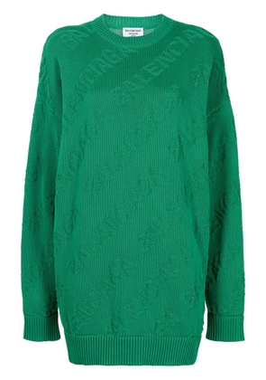 Balenciaga logo-intarsia oversized jumper - Green