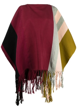colville striped cotton poncho - Red