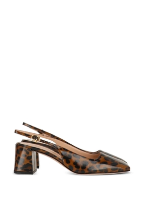 Gianvito Rossi animal-print slingback-strap pumps - Brown