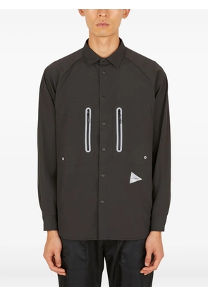 and Wander zip-pocket shirt - Black