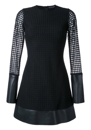 David Koma mesh sleeve flared mini dress - Black