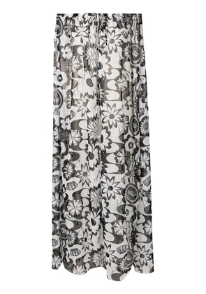 Amir Slama floral-print beach dress - White