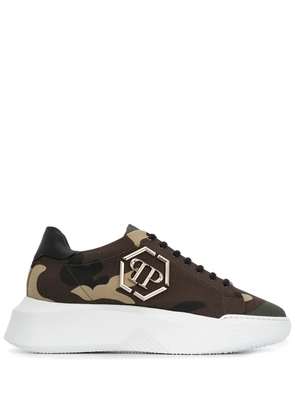 Philipp Plein Godzilla Runner platform trainers - Brown