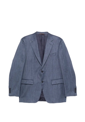 Canali patterned notched lapel jacket - Blue
