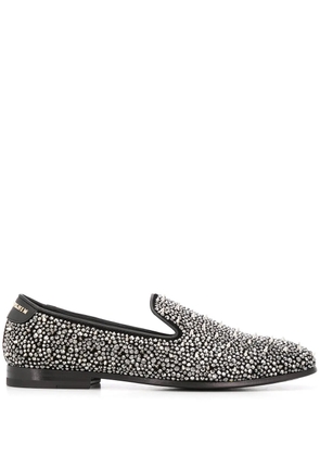 Philipp Plein rhinestone studded loafers - Silver
