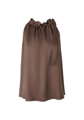 Peserico ruffled tie-fastening top - Brown