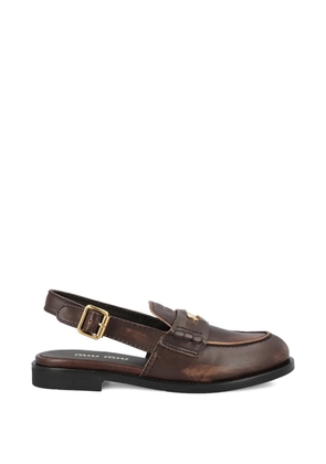 Miu Miu penny strap loafers - Brown