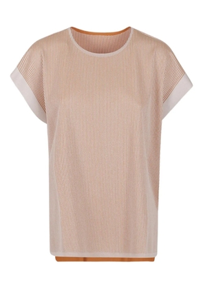 Pleats Please Issey Miyake pleated T-shirt - Neutrals