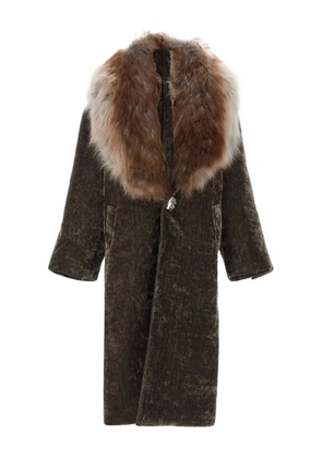Jacques shearling jewel-button coat - Brown