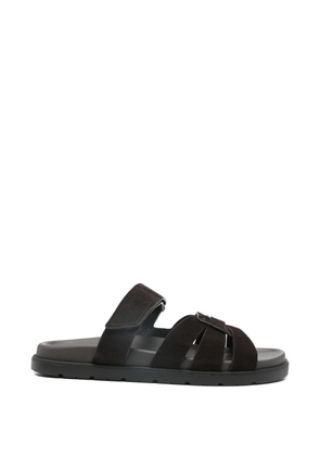 Doucal's woven suede sandals - Brown