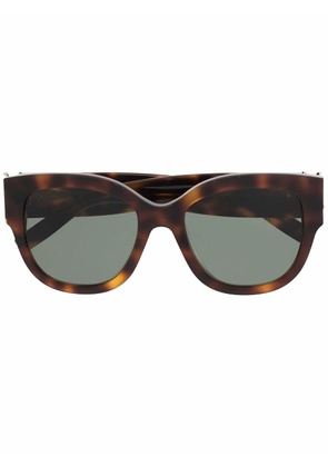 Saint Laurent Eyewear tortoiseshell-effect tinted sunglasses - Brown