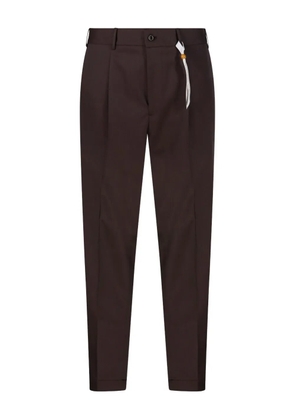 Santaniello pleated-front tailored trousers - Brown