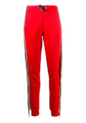 Philipp Plein crystal embellished jogging trousers - Red