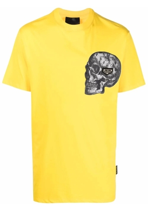 Philipp Plein skull-print cotton-blend T-shirt - Yellow