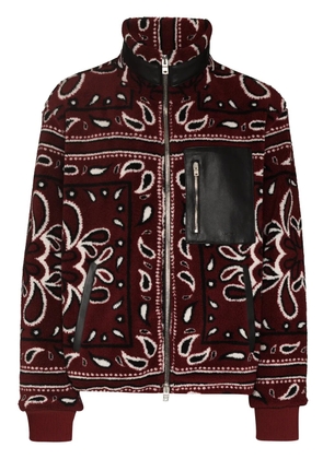 AMIRI Bandana print fleece jacket - Red