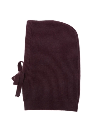 Laneus tie-detail ribbed balaclava - Brown