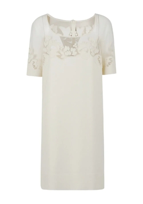 Ermanno Scervino floral-appliqué dress - White
