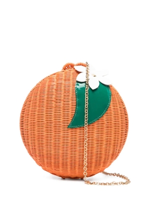 SERPUI flower embellished clutch bag - Orange