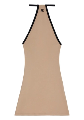 Courrèges Mini Dry logo-embroidered minidress - Neutrals