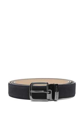 Emporio Armani suede-leather belt - Blue