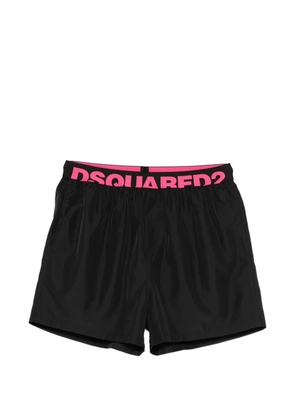 DSQUARED2 logo-waistband swim shorts - Black