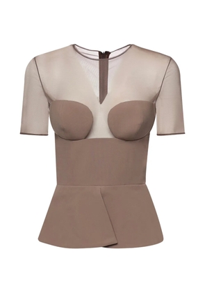 Nensi Dojaka peplum panelled blouse - Brown