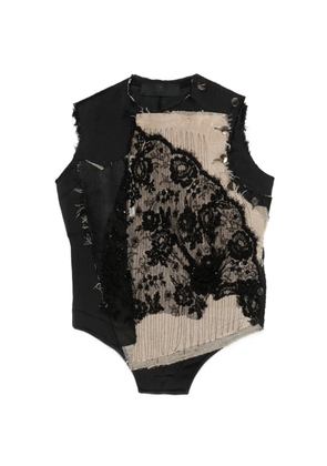 Marc Le Bihan lace beaded vest - Black
