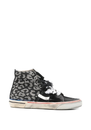PAUL EASTERLIN Caly Star leopard high-top sneakers - Black