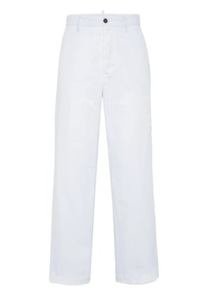DSQUARED2 cotton straight-leg trousers - White