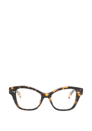 Takaori Yubi cat-eye glasses - Brown