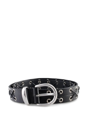 Molebo eyelet leather belt - Black