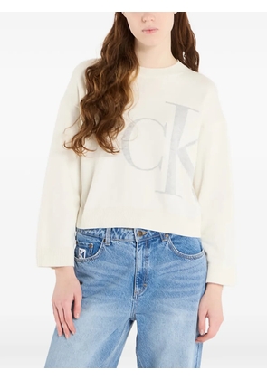 Calvin Klein long-sleeve cotton sweater - Neutrals