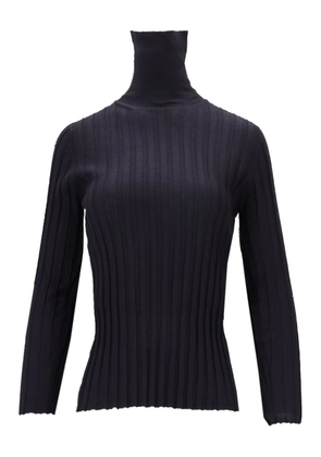 La-Rose high-neck ribbed top - Blue