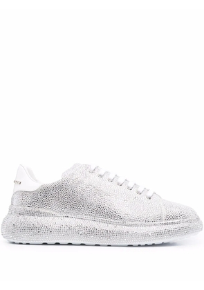 Philipp Plein crystal-embellished low top sneakers - Silver