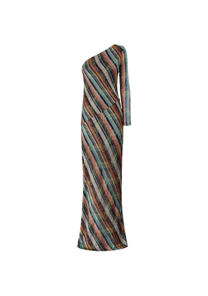 Missoni one-shoulder striped maxi dress - Brown