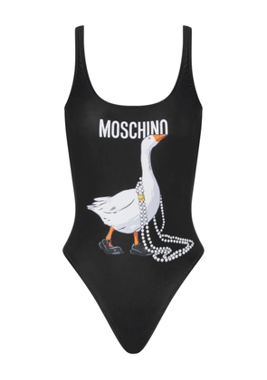 Moschino goose-print swimsuit - Black