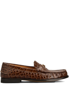 Tod's Oval-T leather-embossed loafers - Brown