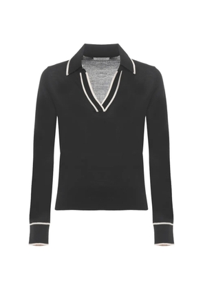 Kangra contrasting-trim polo top - Black