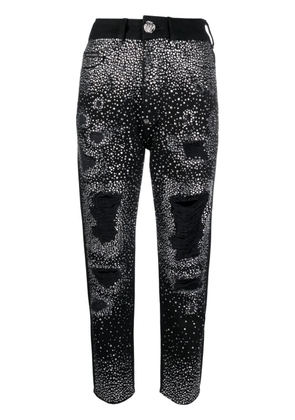 Philipp Plein crystal-embellished boyfriend jeans - Black