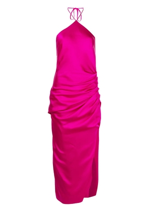 Simkhai Draped-Front embellished midi dress - Pink
