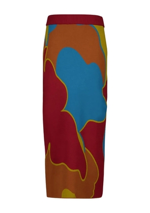 PAULA Amanda jacquard midi skirt - Red