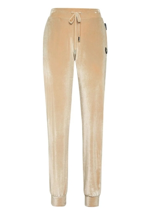 Philipp Plein Gothic Plein velour track pants - Neutrals