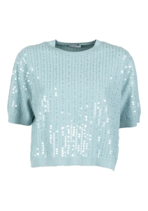 Marella sequin short-sleeve top - Blue