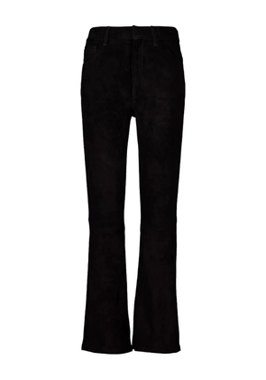 PAULA flared suede trousers - Black
