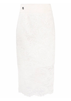 Philipp Plein lace midi skirt - Neutrals