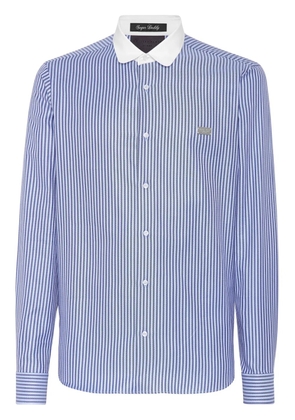 Philipp Plein logo-plaque striped shirt - Blue