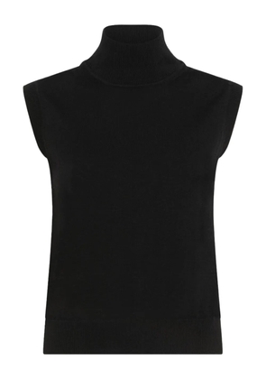 ALPHA STUDIO turtleneck sleeveless top - Black
