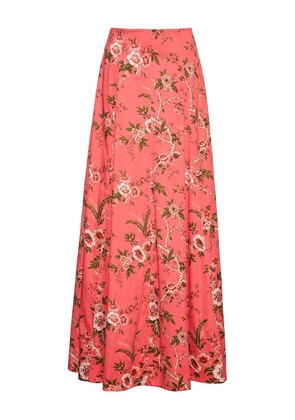 Cara Cara floral print sateen skirt - Pink