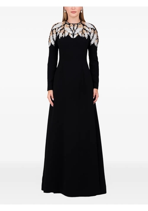 Dina Melwani crystal-leaf maxi dress - Black